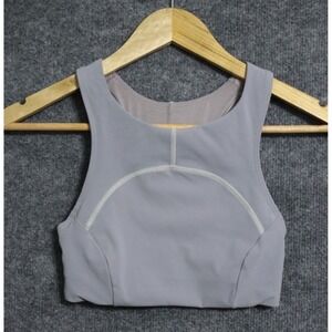 Lululemon Sports Bra Women 2 Gray Tough‎ Train High Neck Athleisure Yoga Train